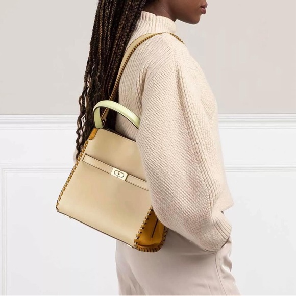 💰SOLD - 146390 - Tory Burch Small Lee Radziwill Whipstitch Double Bag - Picture 16 of 16